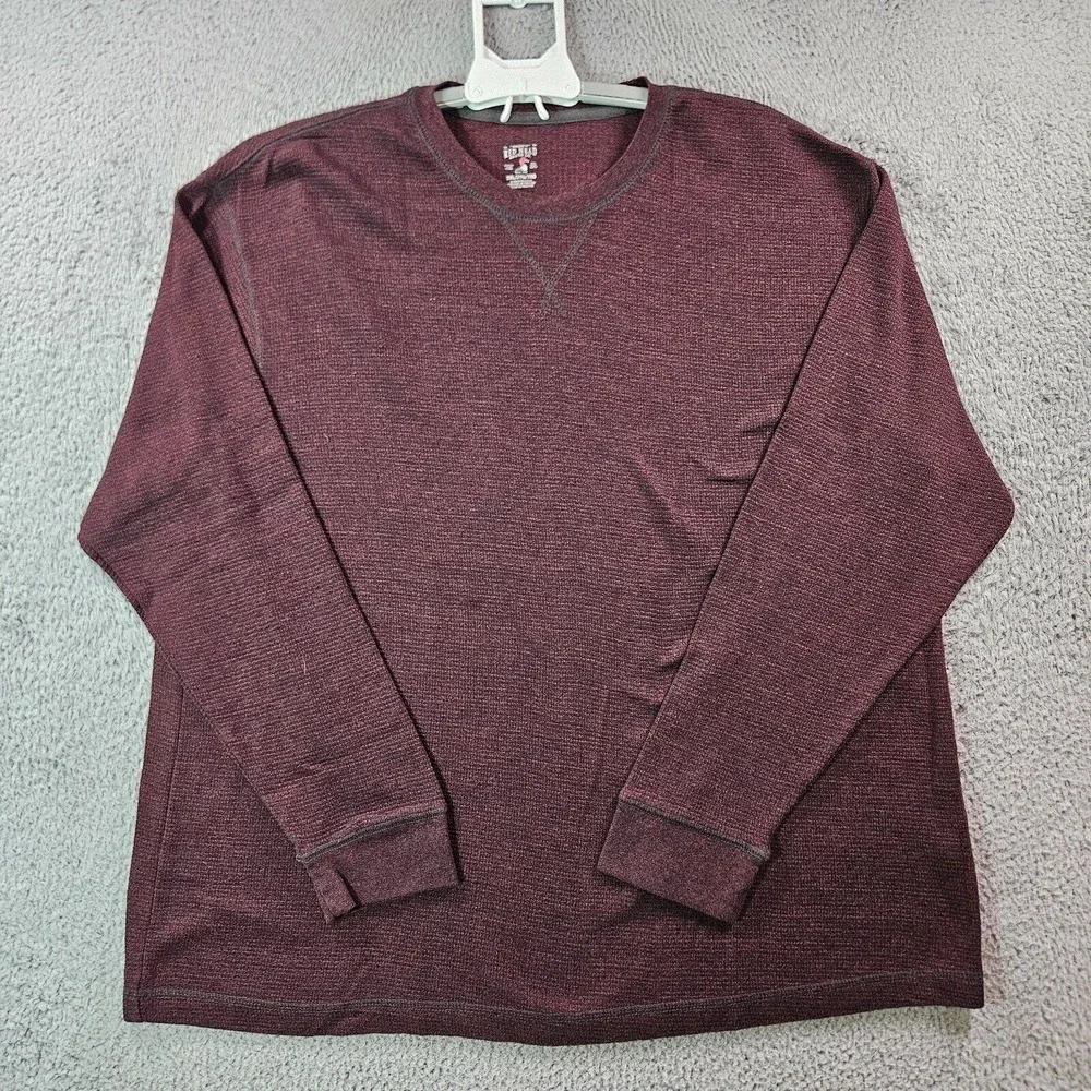 Red Head Sweater Men 2XL Long Sleeve Knit Marroon Black